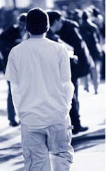 Young man seen from behind