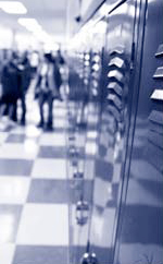 Students in school hallway