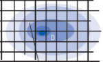 Density surface shows concentratin at the center of an area and fades as distance increases