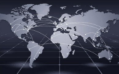 Map showing connections between major cities
