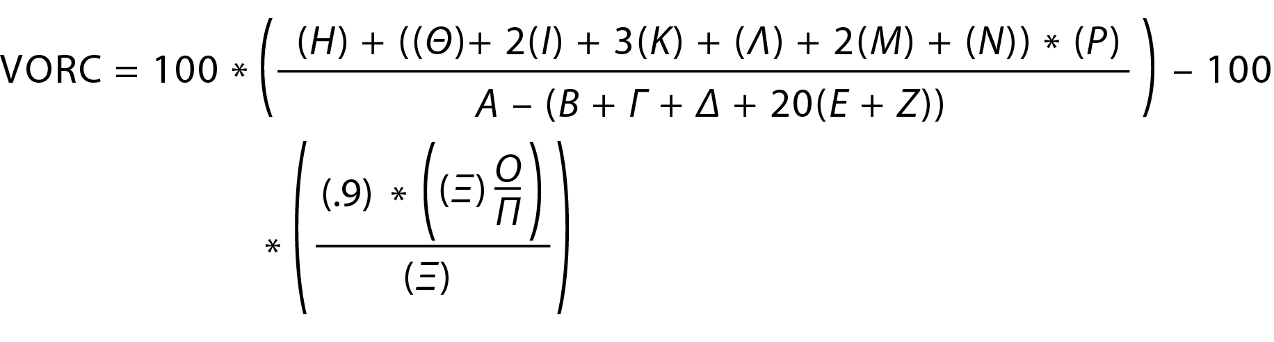 Value Over Replacement Cop (VORC) Formula