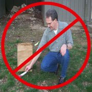 Image of officer touching evidence with hands overlaid with do not do symbol