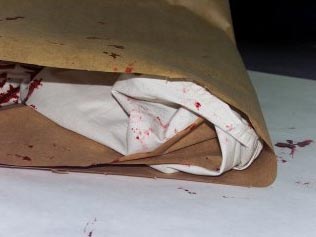 Image of evidence wrapped in paper