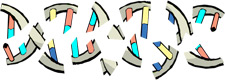 Illustration of DNA Double Helix broken up into pieces