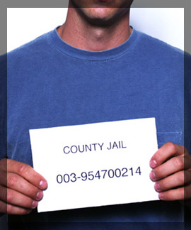 Photo of an example mug shot of an arrestee