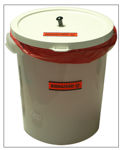 Image of biological waste disposal container
