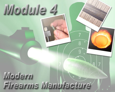 Illustration of a gun being fired with a photo of a bullet on top