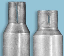 Split neck cartridge cases