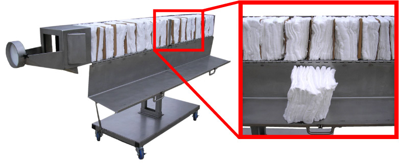 Modern steel cotton box and view of cotton sections