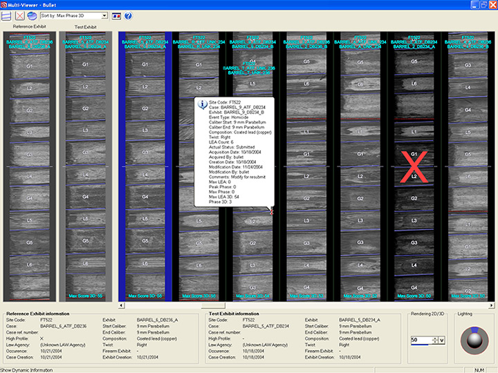 Multi-viewer screen of candidate bullet images