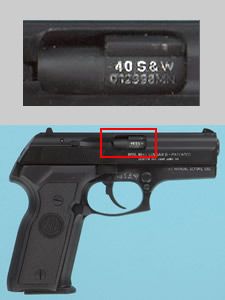 Beretta 8040 Cougar D with 40 S&W ammunition designation on barrel