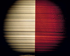 Microscopic comparison of two casts of fired bullet surfaces