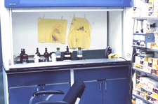Test area with fume hood