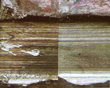 Subclass characteristics of a Ruger firearm - cast of land impression #6 compared with cast of land impression #1