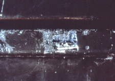 Impressed toolmarks from a screwdriver tip