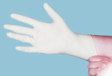 Protective gloves for handling potentially contaminated bullets