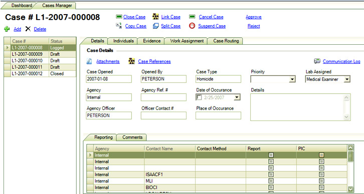 Remote case management