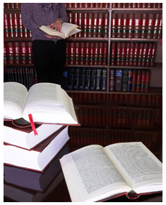 Photo of person preparing for trial