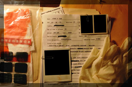 Photo of an old case file folder with DNA evidence