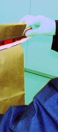 An Evidence Bag being sealed up