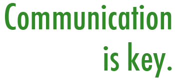 Text that says "Communication is key"