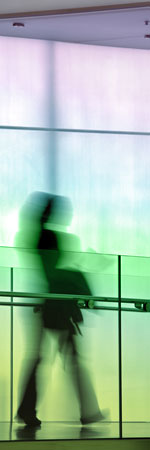 Blurry photo of a person walking