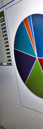 zoomed in photo of a pie chart