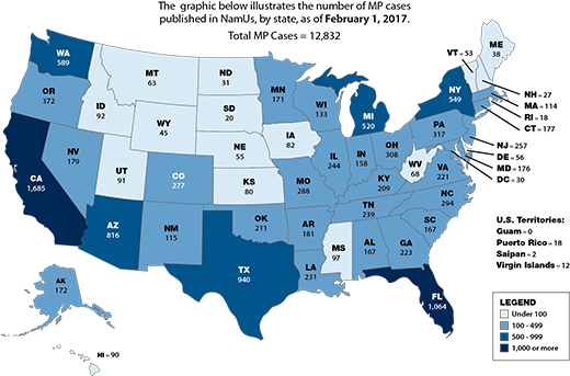 Exhibit 1. Active NamUs Missing Person (MP) Cases by State